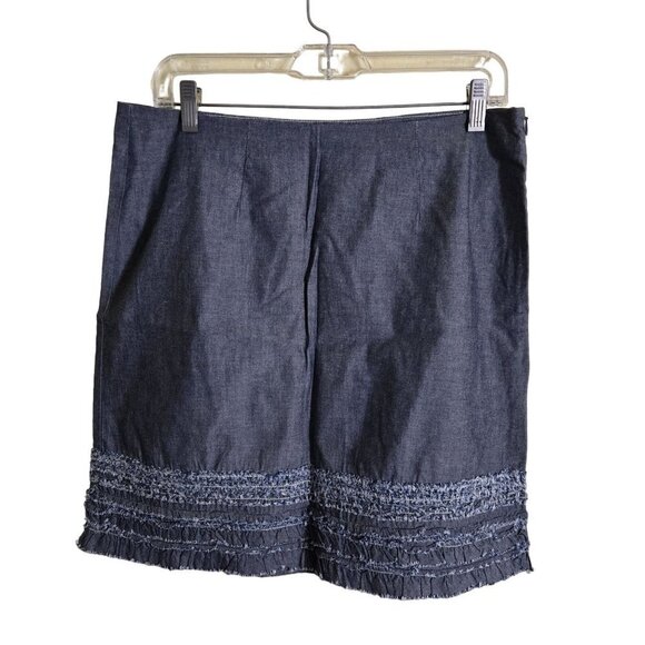 Tommy Bahama Dresses & Skirts - Tommy Bahama Denim Two Palms Ruffle Chambray Skirt 100% Cotton Size 6
